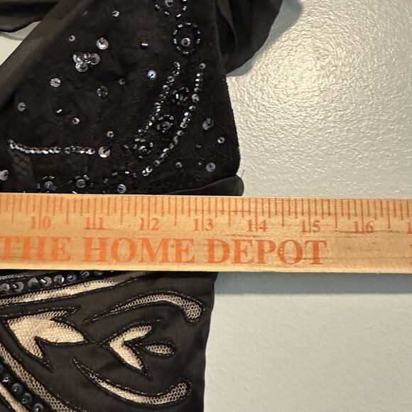 MANDALAY 4 COCKTAIL DRESS Embellished Sequin Fringe Cold Shoulder Black NWT - Picture 14 of 16